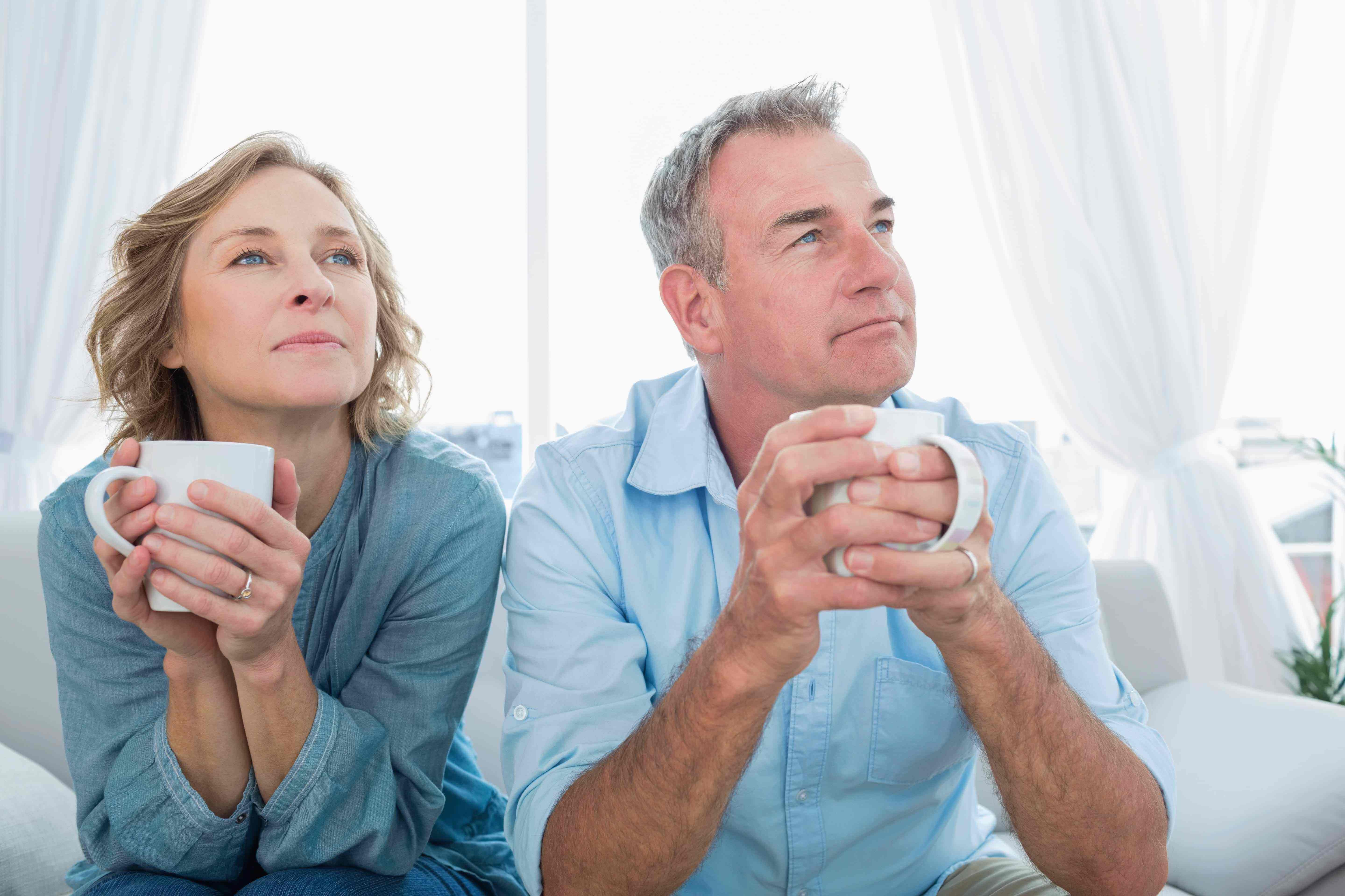 Couple connecting and smiling together