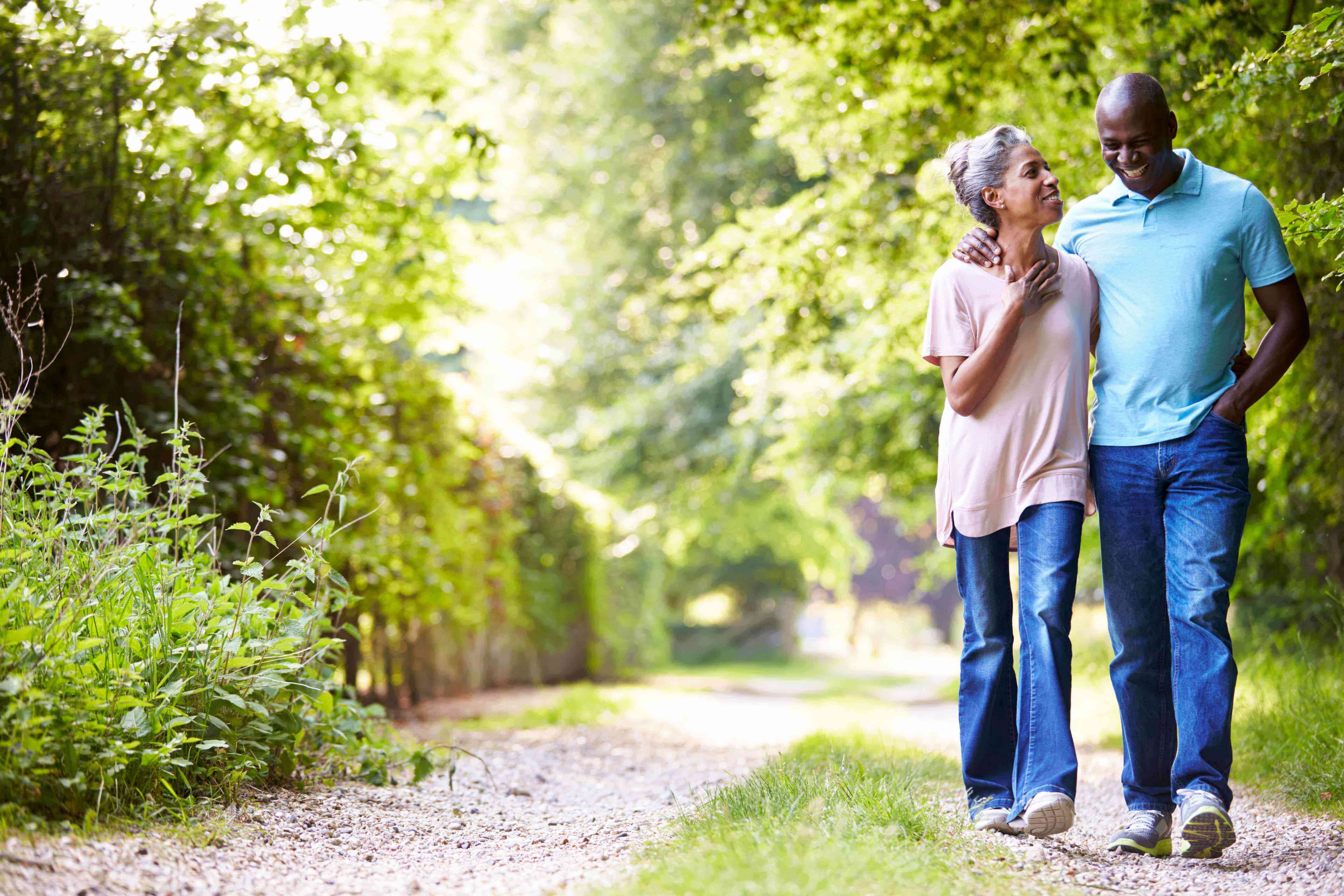 Couple enjoying a scenic walk together